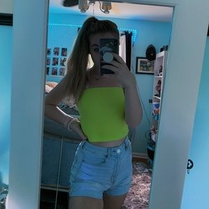 neon green tube top